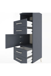 Hyperion Dolap 2 Raflı 4 Çekmeceli Tek Kapaklı 44x44x134 Antrasit-Antrasit