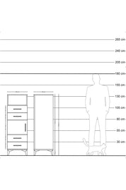 Hyperion Dolap 2 Raflı 4 Çekmeceli Tek Kapaklı 44x44x134 Antrasit-Antrasit