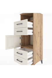 Hyperion Dolap 2 Raflı 4 Çekmeceli Tek Kapaklı 44x44x134 Çam-Aytaşı