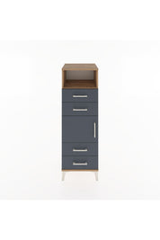 Hyperion Dolap 2 Raflı 4 Çekmeceli Tek Kapaklı 44x44x134 Çam-Antrasit