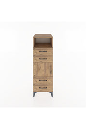 Hyperion Dolap 2 Raflı 4 Çekmeceli Tek Kapaklı 44x44x134 Çam-Çam