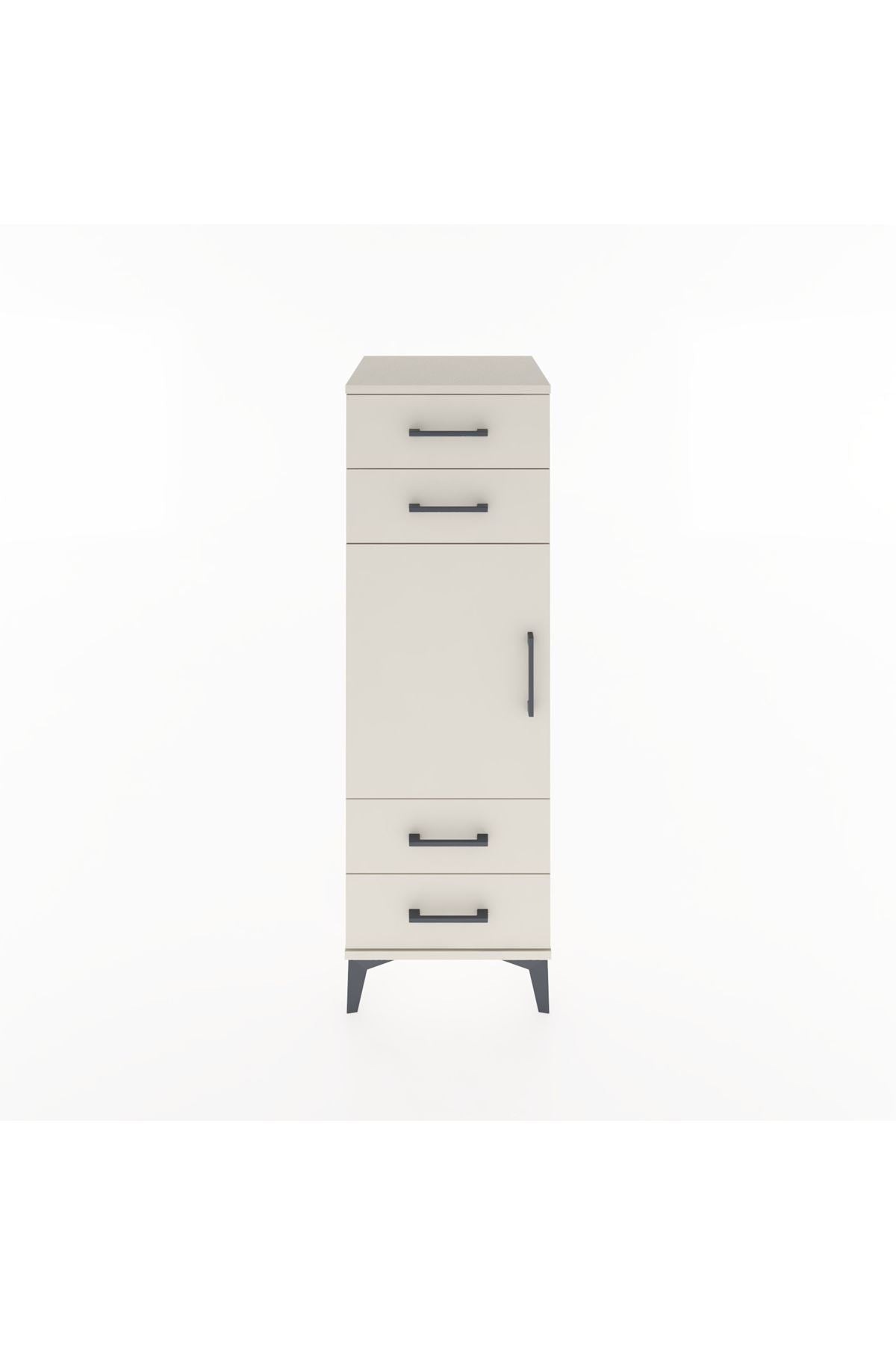 Hyperion Dolap 2 Raflı 4 Çekmeceli Tek Kapaklı 44x44x134 Aytaşı-Aytaşı