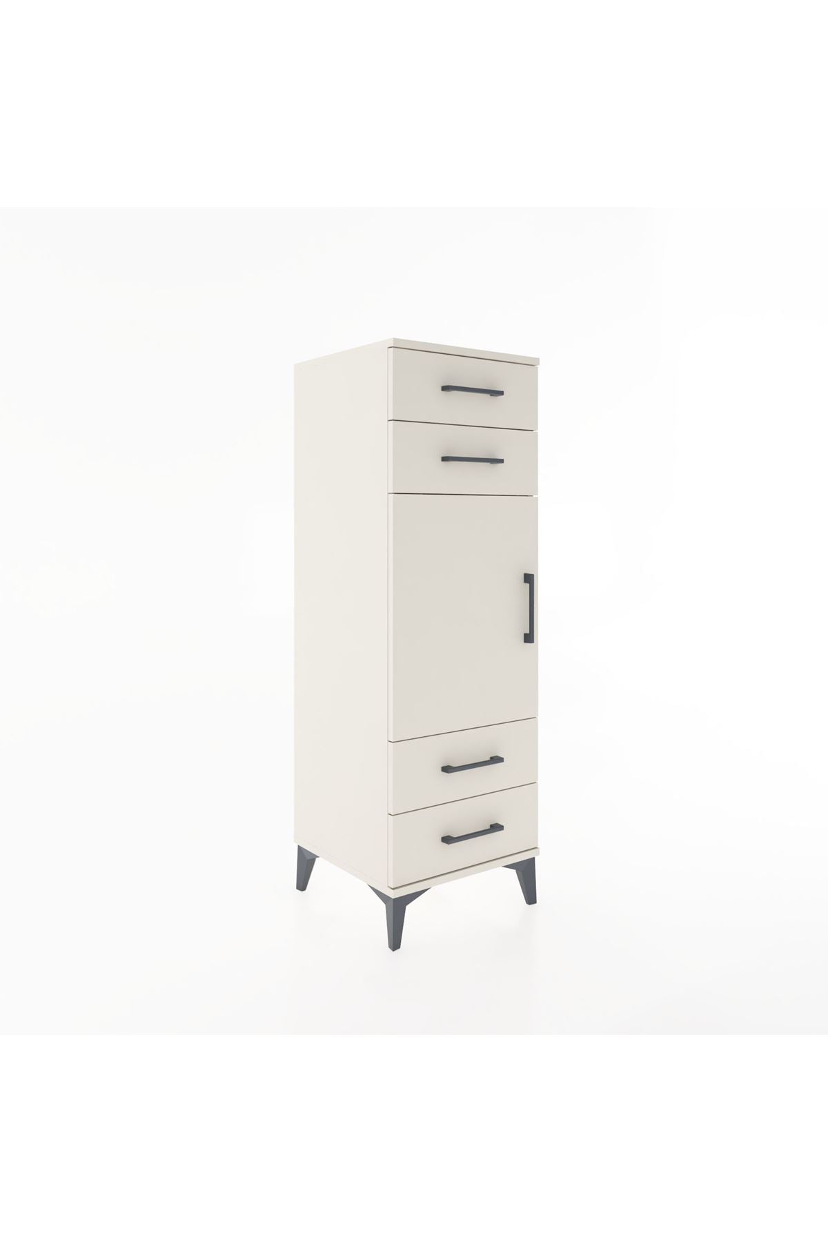 Hyperion Dolap 2 Raflı 4 Çekmeceli Tek Kapaklı 44x44x134 Aytaşı-Aytaşı