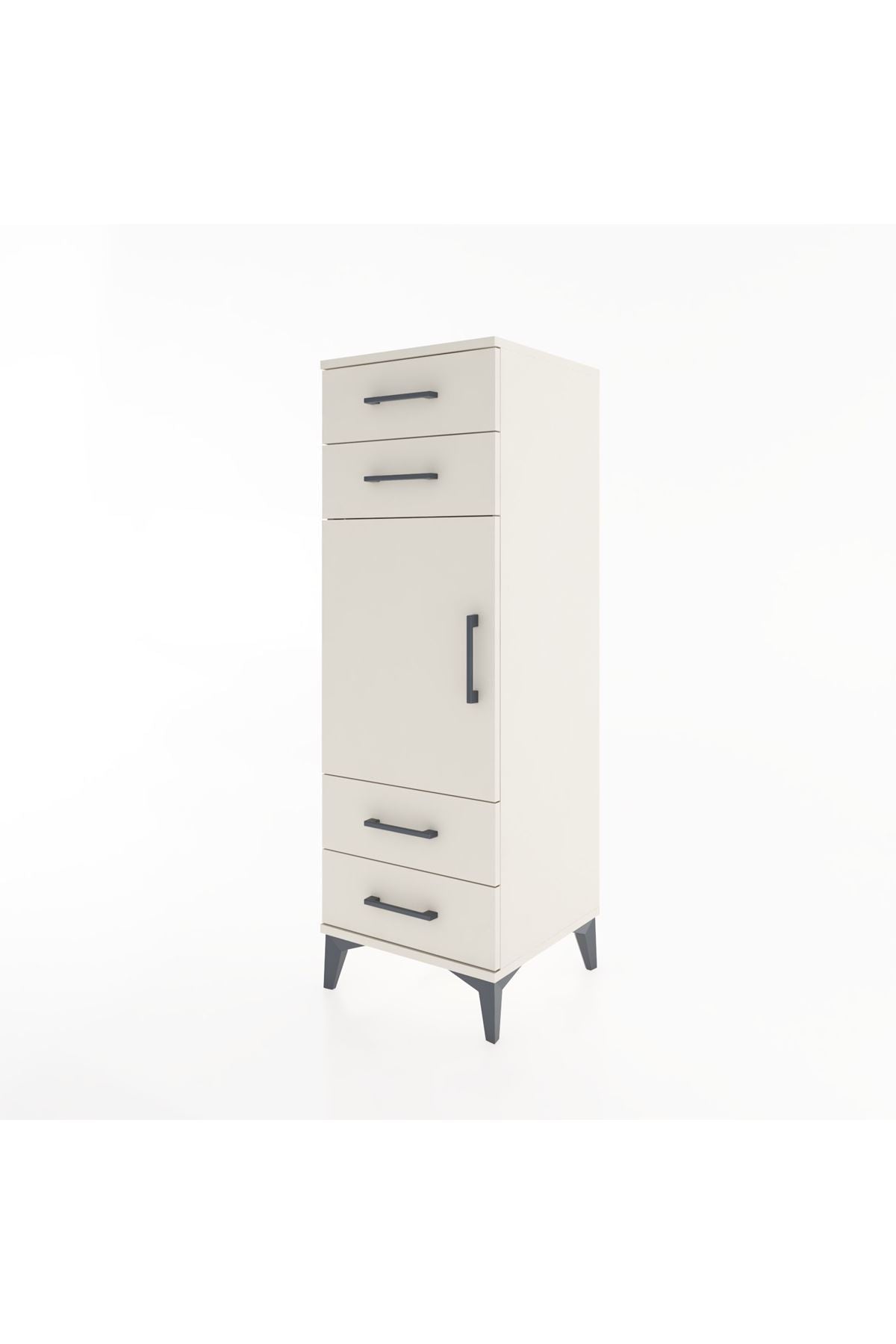 Hyperion Dolap 2 Raflı 4 Çekmeceli Tek Kapaklı 44x44x134 Aytaşı-Aytaşı