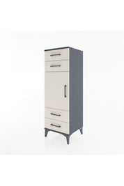 Hyperion Dolap 2 Raflı 4 Çekmeceli Tek Kapaklı 44x44x134 Antrasit-Aytaşı