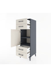 Hyperion Dolap 2 Raflı 4 Çekmeceli Tek Kapaklı 44x44x134 Antrasit-Aytaşı