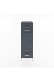 Hyperion Dolap 2 Raflı 4 Çekmeceli Tek Kapaklı 44x44x134 Antrasit-Antrasit