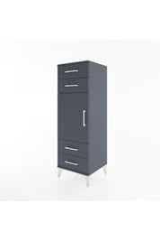 Hyperion Dolap 2 Raflı 4 Çekmeceli Tek Kapaklı 44x44x134 Antrasit-Antrasit