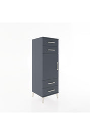 Hyperion Dolap 2 Raflı 4 Çekmeceli Tek Kapaklı 44x44x134 Antrasit-Antrasit