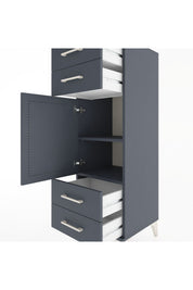 Hyperion Dolap 2 Raflı 4 Çekmeceli Tek Kapaklı 44x44x134 Antrasit-Antrasit