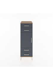 Hyperion Dolap 2 Raflı 4 Çekmeceli Tek Kapaklı 44x44x134 Çam-Antrasit