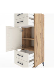 Hyperion Dolap 2 Raflı 4 Çekmeceli Tek Kapaklı 44x44x134 Çam-Aytaşı