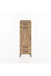 Hyperion Dolap 2 Raflı 4 Çekmeceli Tek Kapaklı 44x44x134 Çam-Çam