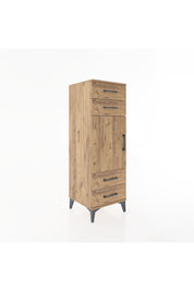 Hyperion Dolap 2 Raflı 4 Çekmeceli Tek Kapaklı 44x44x134 Çam-Çam