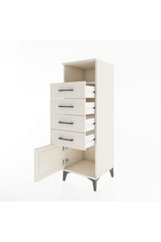 Hyperion Dolap Tek Raflı 4 Çekmeceli Tek Kapaklı 44x44x134 Aytaşı-Aytaşı