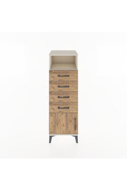 Hyperion Dolap Tek Raflı 4 Çekmeceli Tek Kapaklı 44x44x134 Aytaşı-Çam