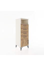 Hyperion Dolap Tek Raflı 4 Çekmeceli Tek Kapaklı 44x44x134 Aytaşı-Çam