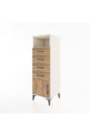 Hyperion Dolap Tek Raflı 4 Çekmeceli Tek Kapaklı 44x44x134 Aytaşı-Çam