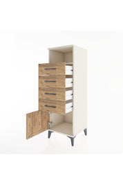 Hyperion Dolap Tek Raflı 4 Çekmeceli Tek Kapaklı 44x44x134 Aytaşı-Çam