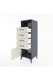 Hyperion Dolap Tek Raflı 4 Çekmeceli Tek Kapaklı 44x44x134 Antrasit-Aytaşı