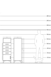 Hyperion Dolap Tek Raflı 4 Çekmeceli Tek Kapaklı 44x44x134 Çam-Çam