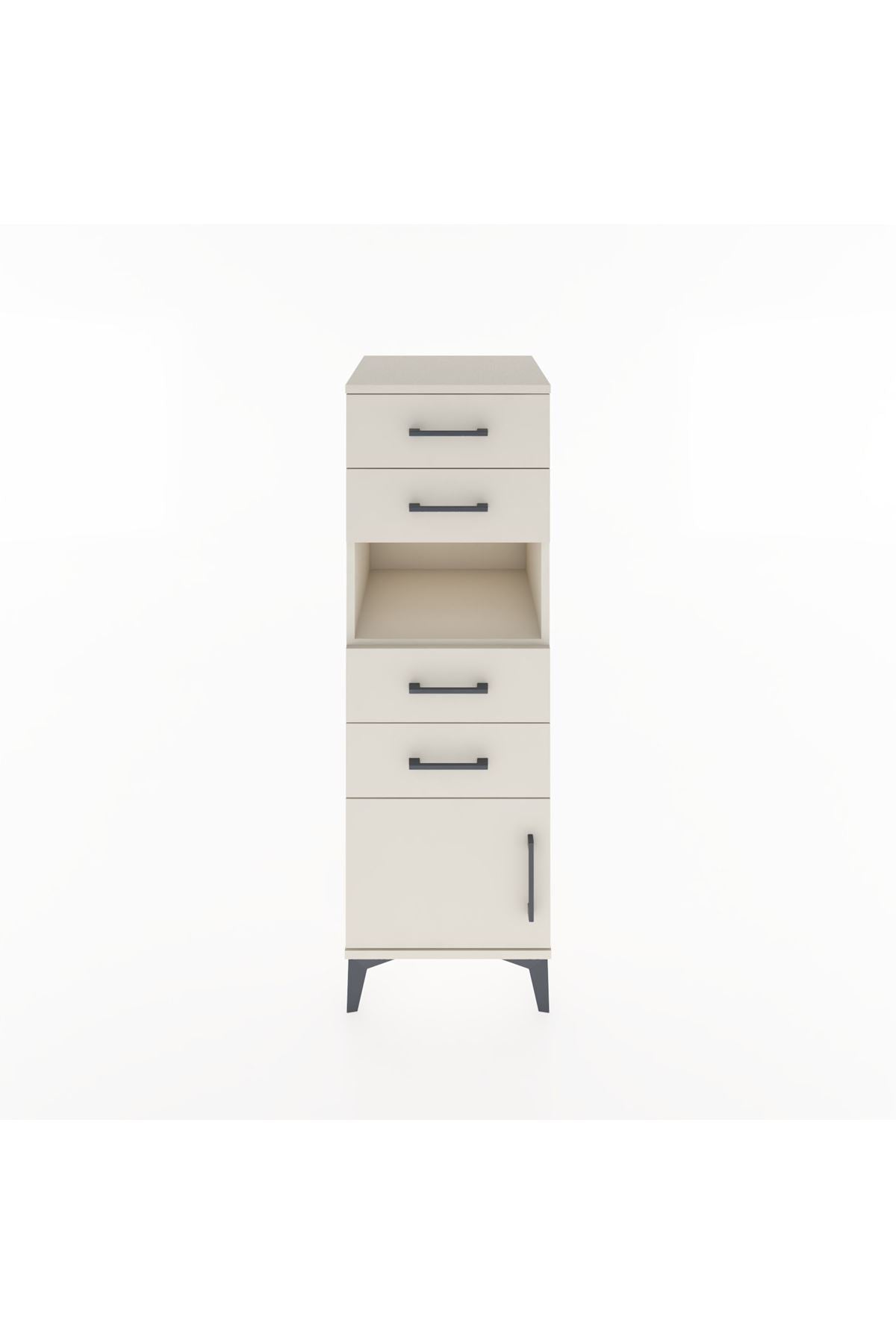 Hyperion Dolap Tek Raflı 4 Çekmeceli Tek Kapaklı 44x44x134 Aytaşı-Aytaşı