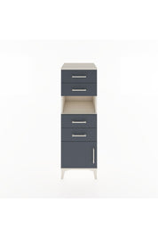 Hyperion Dolap Tek Raflı 4 Çekmeceli Tek Kapaklı 44x44x134 Aytaşı-Antrasit