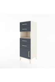 Hyperion Dolap Tek Raflı 4 Çekmeceli Tek Kapaklı 44x44x134 Aytaşı-Antrasit