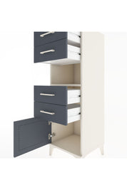 Hyperion Dolap Tek Raflı 4 Çekmeceli Tek Kapaklı 44x44x134 Aytaşı-Antrasit