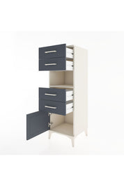 Hyperion Dolap Tek Raflı 4 Çekmeceli Tek Kapaklı 44x44x134 Aytaşı-Antrasit