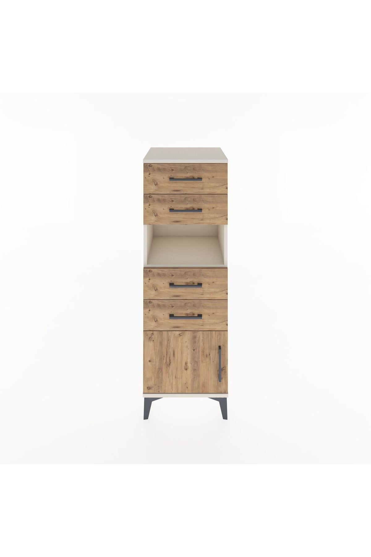 Hyperion Dolap Tek Raflı 4 Çekmeceli Tek Kapaklı 44x44x134 Aytaşı-Çam