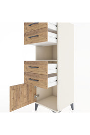 Hyperion Dolap Tek Raflı 4 Çekmeceli Tek Kapaklı 44x44x134 Aytaşı-Çam