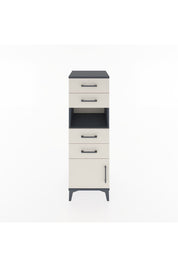 Hyperion Dolap Tek Raflı 4 Çekmeceli Tek Kapaklı 44x44x134 Antrasit-Aytaşı