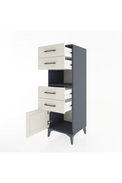 Hyperion Dolap Tek Raflı 4 Çekmeceli Tek Kapaklı 44x44x134 Antrasit-Aytaşı