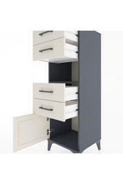 Hyperion Dolap Tek Raflı 4 Çekmeceli Tek Kapaklı 44x44x134 Antrasit-Aytaşı