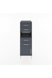 Hyperion Dolap Tek Raflı 4 Çekmeceli Tek Kapaklı 44x44x134 Antrasit-Antrasit