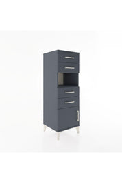 Hyperion Dolap Tek Raflı 4 Çekmeceli Tek Kapaklı 44x44x134 Antrasit-Antrasit