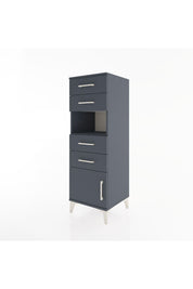 Hyperion Dolap Tek Raflı 4 Çekmeceli Tek Kapaklı 44x44x134 Antrasit-Antrasit