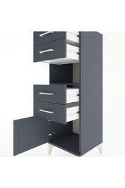 Hyperion Dolap Tek Raflı 4 Çekmeceli Tek Kapaklı 44x44x134 Antrasit-Antrasit