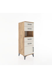 Hyperion Dolap Tek Raflı 4 Çekmeceli Tek Kapaklı 44x44x134 Çam-Aytaşı
