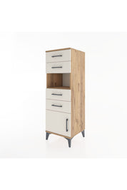 Hyperion Dolap Tek Raflı 4 Çekmeceli Tek Kapaklı 44x44x134 Çam-Aytaşı