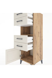 Hyperion Dolap Tek Raflı 4 Çekmeceli Tek Kapaklı 44x44x134 Çam-Aytaşı