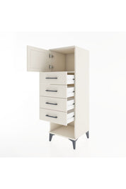 Hyperion Dolap Tek Raflı 4 Çekmeceli Tek Kapaklı 44x44x134 Aytaşı-Aytaşı