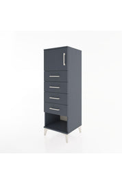 Hyperion Dolap Tek Raflı 4 Çekmeceli Tek Kapaklı 44x44x134 Antrasit-Antrasit