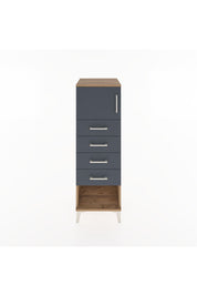 Hyperion Dolap Tek Raflı 4 Çekmeceli Tek Kapaklı 44x44x134 Çam-Antrasit