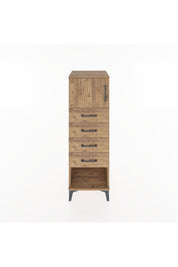 Hyperion Dolap Tek Raflı 4 Çekmeceli Tek Kapaklı 44x44x134 Çam-Çam