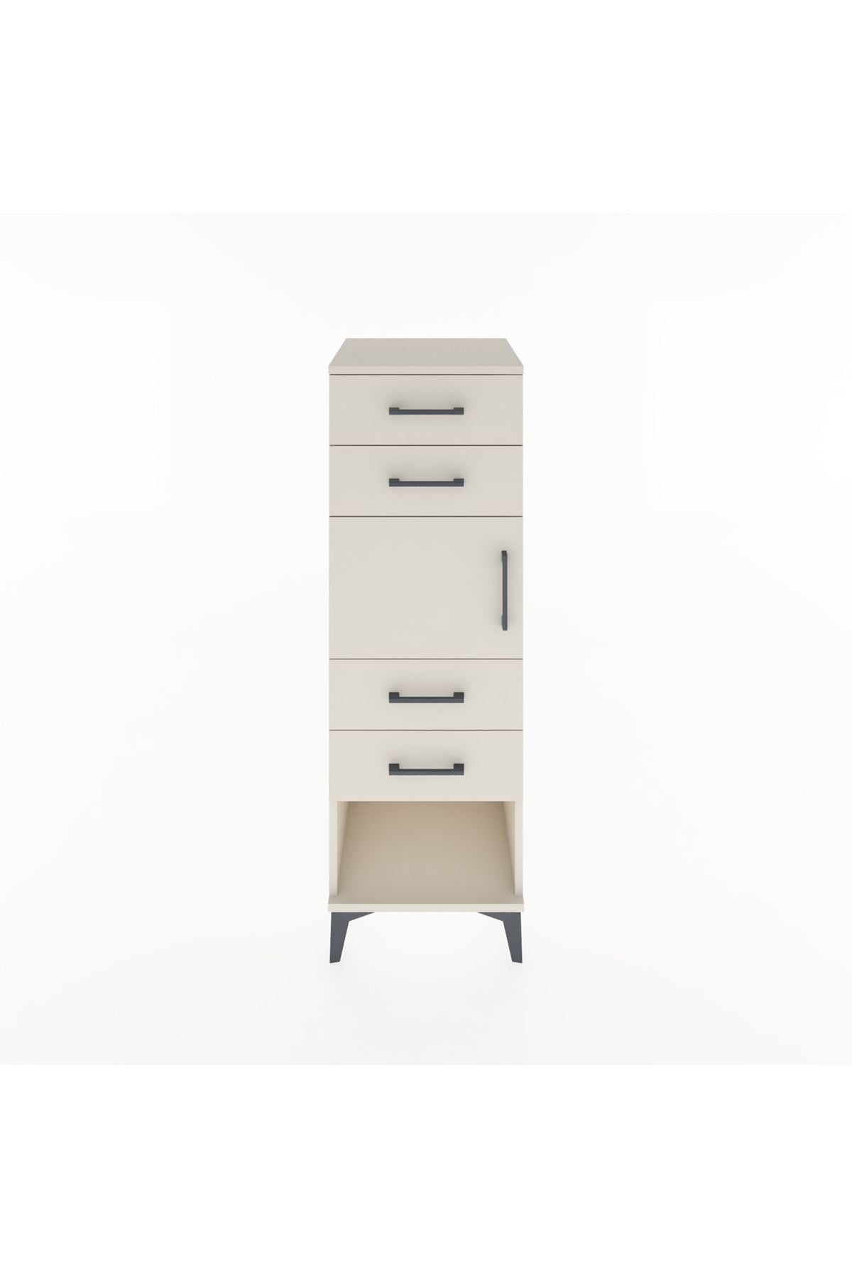 Hyperion Dolap Tek Raflı 4 Çekmeceli Tek Kapaklı 44x44x134 Aytaşı-Aytaşı