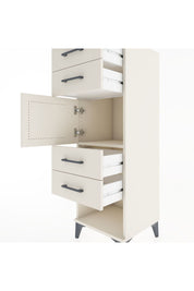 Hyperion Dolap Tek Raflı 4 Çekmeceli Tek Kapaklı 44x44x134 Aytaşı-Aytaşı