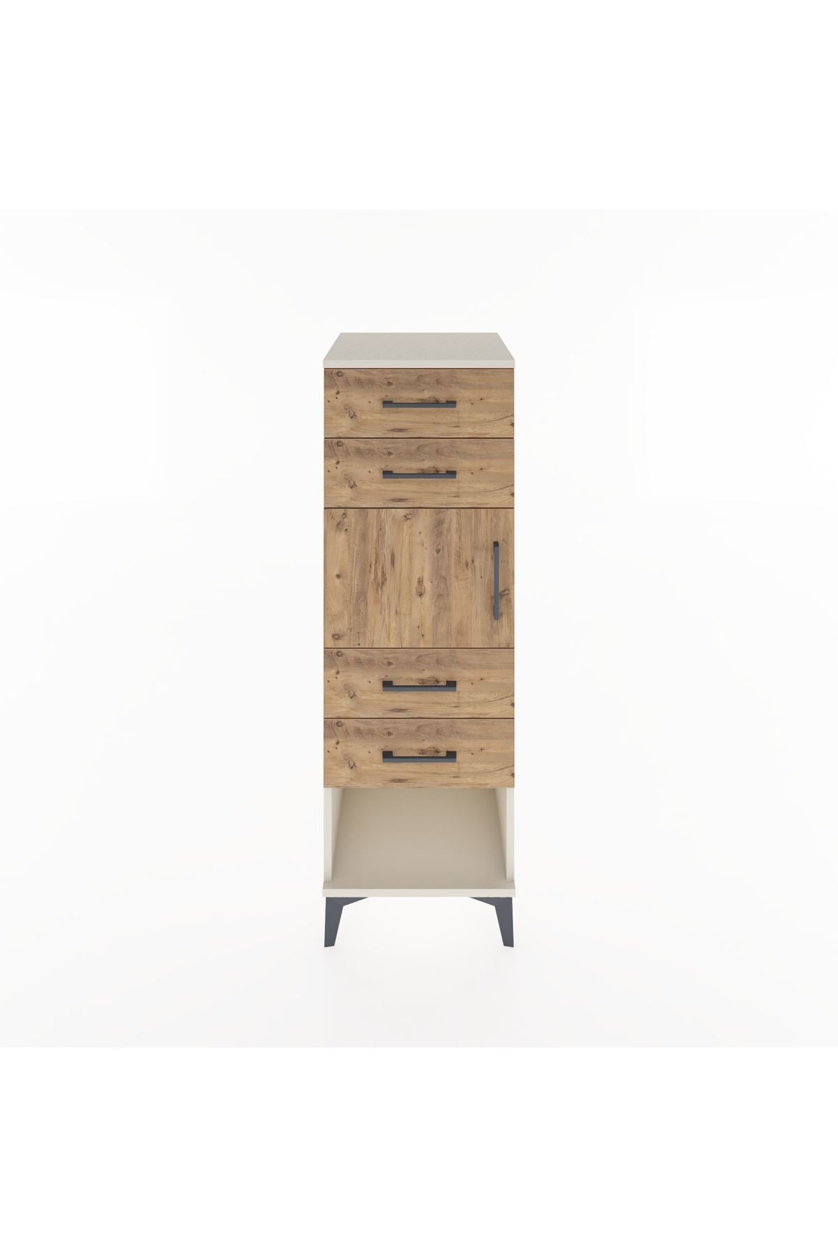 Hyperion Dolap Tek Raflı 4 Çekmeceli Tek Kapaklı 44x44x134