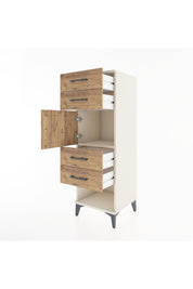 Hyperion Dolap Tek Raflı 4 Çekmeceli Tek Kapaklı 44x44x134